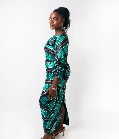 Emerald Contour Maxi Dress