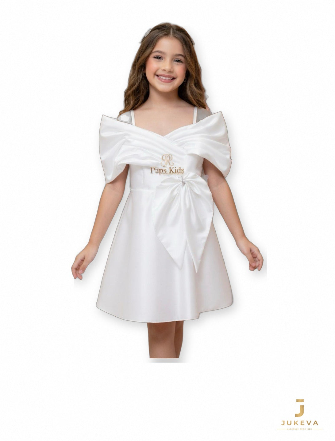Bow Waist Dress in White