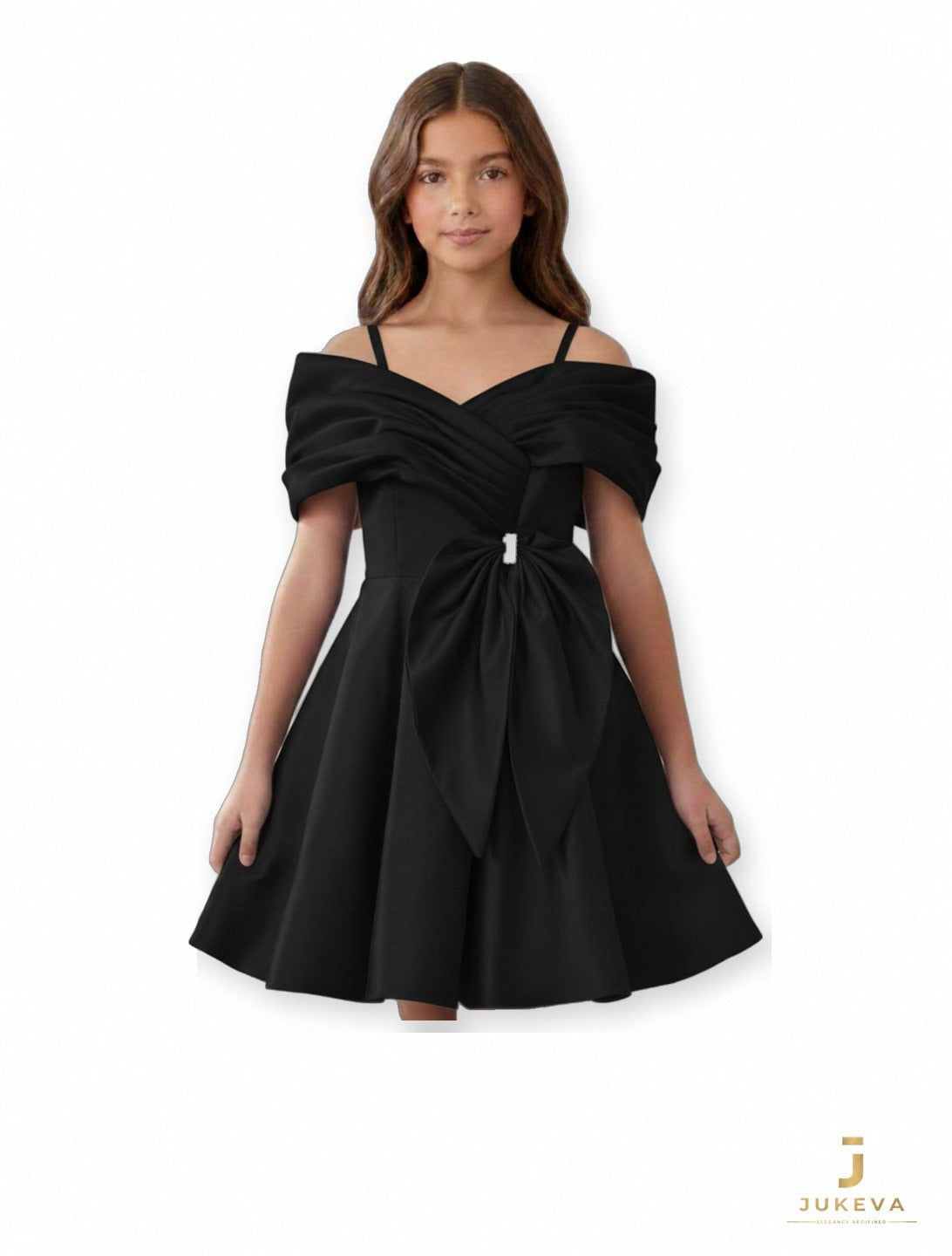 Bow Waist Dress in Black