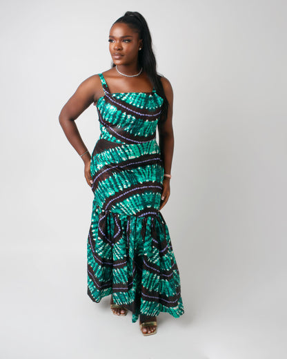 Emerald Flow Maxi Dress